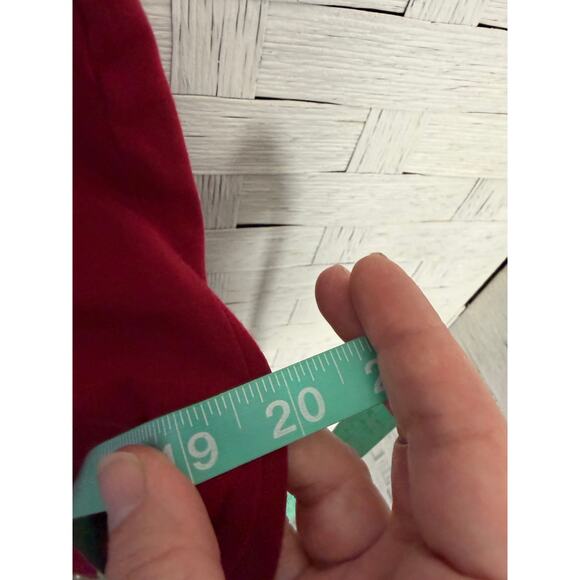 Ann Taylor loft women’s shirt dress drop waist deep red button collar travel - Picture 9 of 11